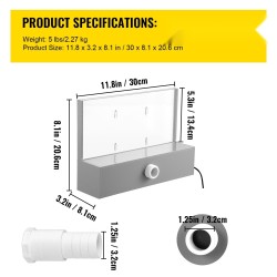 Akryylinen vesiputousallas 30×20×8 cm sinisellä LED-valonauhalla uima-altaisiin ja lampiin