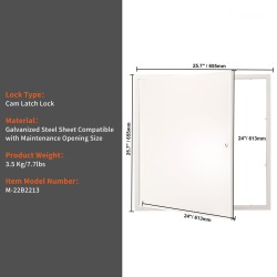 Huoltoluukku sinkitty teräslevy 613x613 mm kipsilevyseinille ja katoille