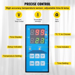 Lippalakkaprässi valualumiininen kaareva lämmitysalusta teflonpinnoite digitaalinen ajastin