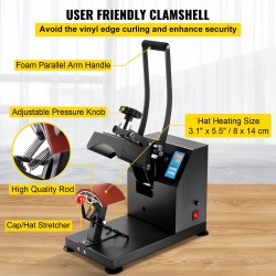 Lippalakkaprässi valualumiininen kaareva lämmitysalusta teflonpinnoite digitaalinen ajastin