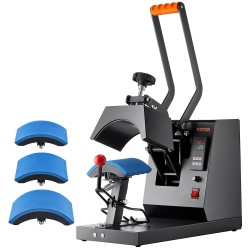 Lippalakkien lämpöprässi 4 vaihdettavaa kaarevaa lämmitysalustaa teflonpinnoitettu lämpölevy digitaalinen ajastin