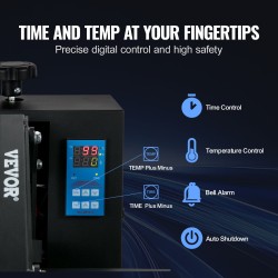 Lämpöprässi 40,6x61 cm teollisuuslaatuinen kannellinen Teflon-pinnoitettu tekstiileille