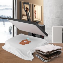 Lämpöprässi 40,6x61 cm teollisuuslaatuinen kannellinen Teflon-pinnoitettu tekstiileille