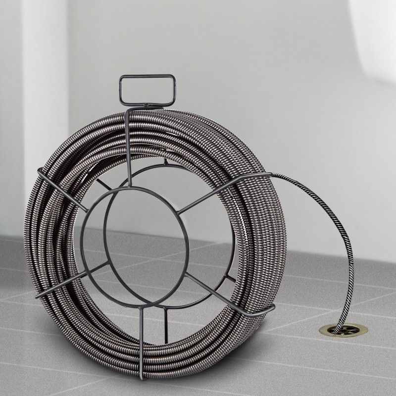 Viemärin puhdistuskaapeli kiinteä 65MN-terässydin 30 m 9,5 mm soveltuu 51–102 mm putkille