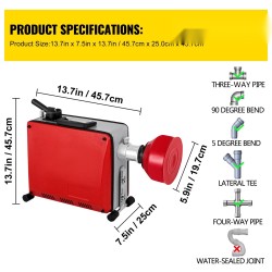 Sähköinen putkenpuhdistuskone 390W 230V 20–100 mm putkille 12,5 m kaapeli