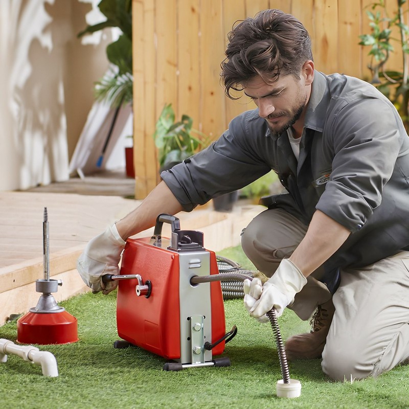 Viemärinpuhdistuskone 250 W käsinsyöttö 20 m 16 mm kaapelit
