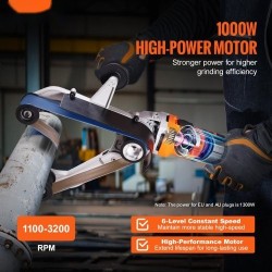 Putkihihnahiomakone 1300W alumiiniseosrunko 50 hiomanauhaa kuusi nopeustasoa