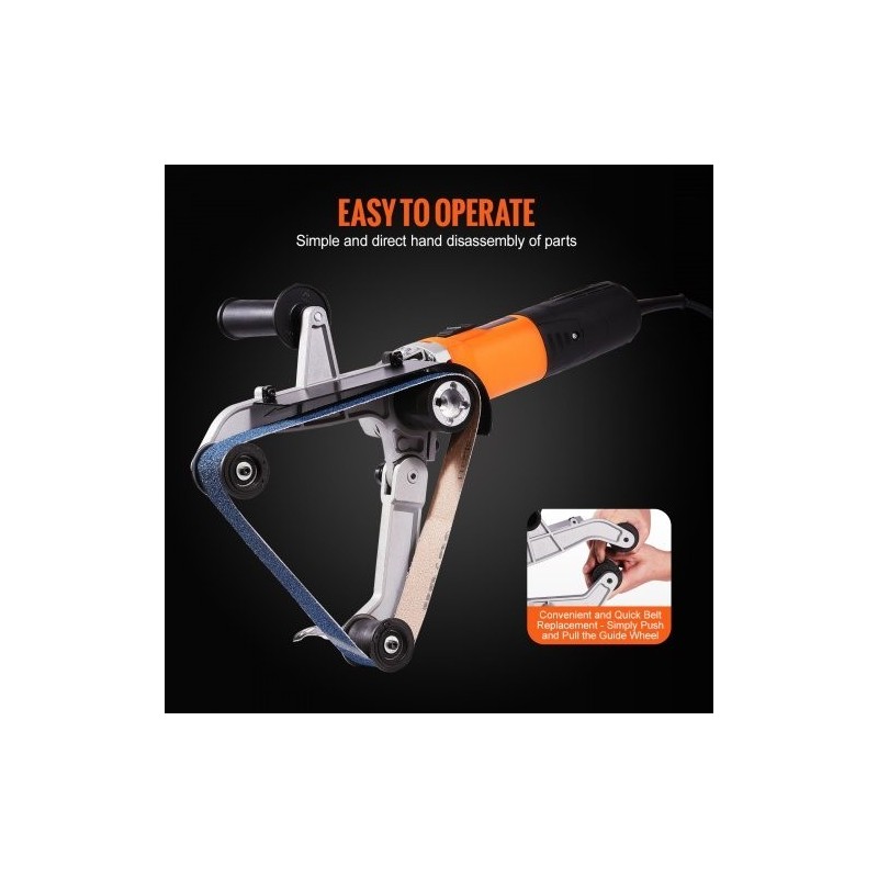 Putkihihnahiomakone 1300W alumiiniseosrunko 50 hiomanauhaa kuusi nopeustasoa