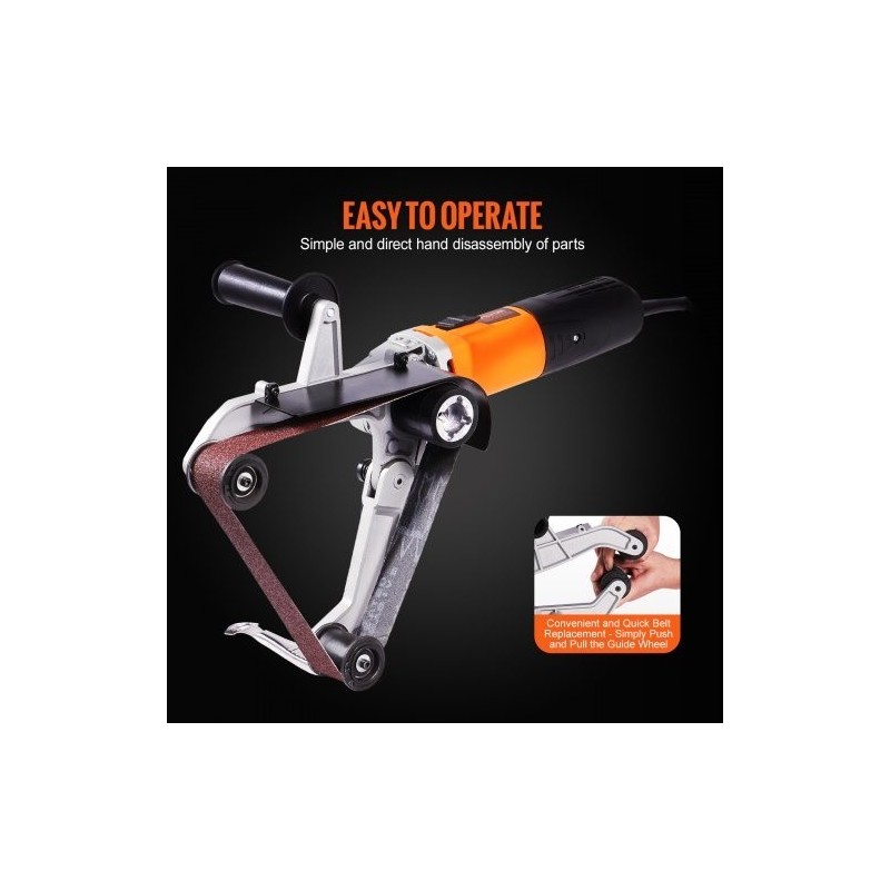 Putkihiomakone 1300 W 6-portainen nopeudensäätö alumiiniseosrunko 3 hiomanauhaa