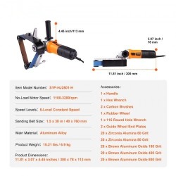 Putkihiomakone 1300 wattia 6-portainen nopeussäätö 100 hiomanauhaa alumiiniseosrunko