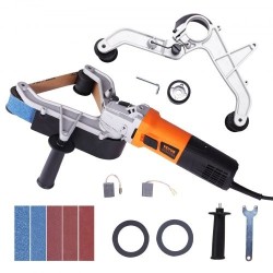 Putkihiomakone 1300 wattia 6-portainen nopeussäätö 100 hiomanauhaa alumiiniseosrunko