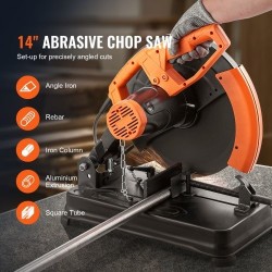 14-tuumainen katkaisusaha metallille 2300 wattia 0–45 asteen puristin 80-hampainen hiomalaikka