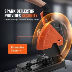 14-tuumainen katkaisusaha metallille 2300 wattia 0–45 asteen puristin 80-hampainen hiomalaikka