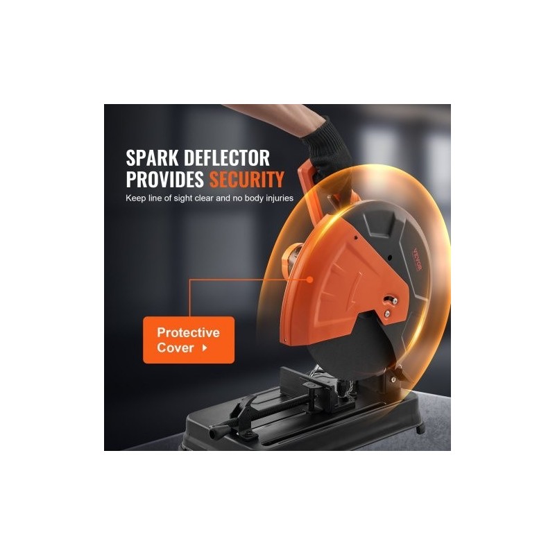 14-tuumainen katkaisusaha metallille 2300 wattia 0–45 asteen puristin 80-hampainen hiomalaikka