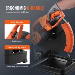 14-tuumainen katkaisusaha metallille 2300 wattia 0–45 asteen puristin 80-hampainen hiomalaikka
