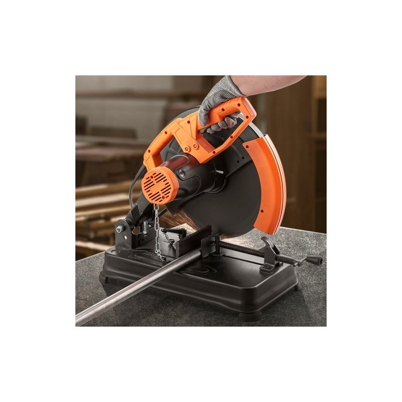 14-tuumainen katkaisusaha metallille 2300 wattia 0–45 asteen puristin 80-hampainen hiomalaikka