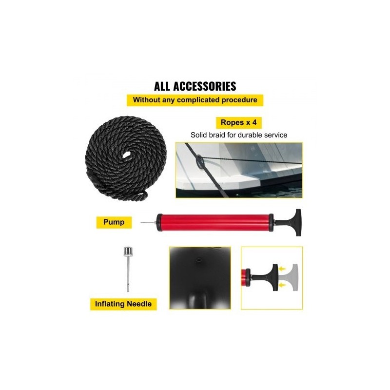 Vinyyliset rivatut veneen törmäyspuskurit 10 x 28 tuumaa 4 kpl keskireiällä musta