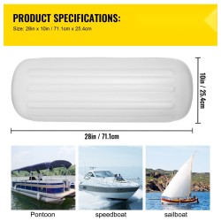 Veneen vinyylinen uritettu törmäyssuoja 4 kpl 10 x 28 tuumaa valkoinen