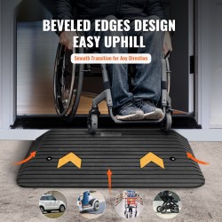 Luonnonkuminen kynnyramppi 7,6 cm korkeus 1 kanava 15 tonnia pyörätuoleille