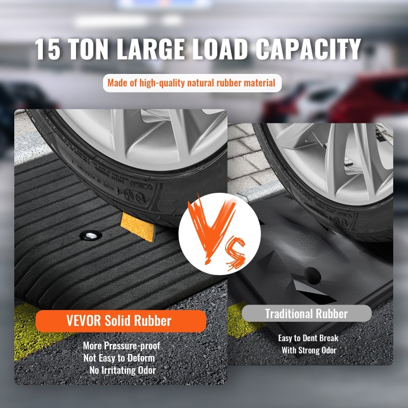 Luonnonkuminen kynnyramppi 7,6 cm korkeus 1 kanava 15 tonnia pyörätuoleille