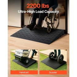 Kynnyssilta kierrätetystä kumista 10 cm korotus 3-kanavainen 1000 kg kantavuus