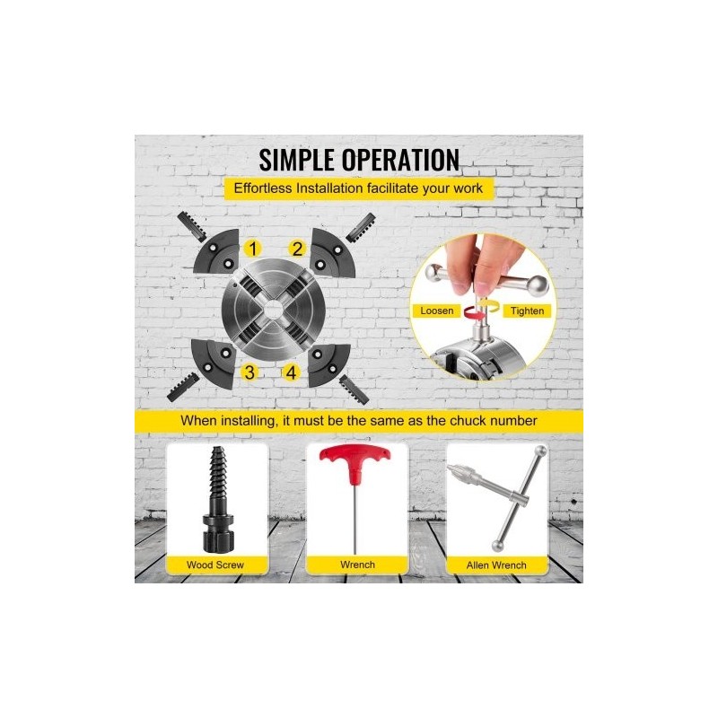 Puunsorvin teräs nelileukainen istukkasarja 95 mm 5 leukasarjaa kulhojen ja karojen kiinnitykseen