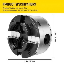 Puunsorvin teräs nelileukainen istukkasarja 95 mm 5 leukasarjaa kulhojen ja karojen kiinnitykseen