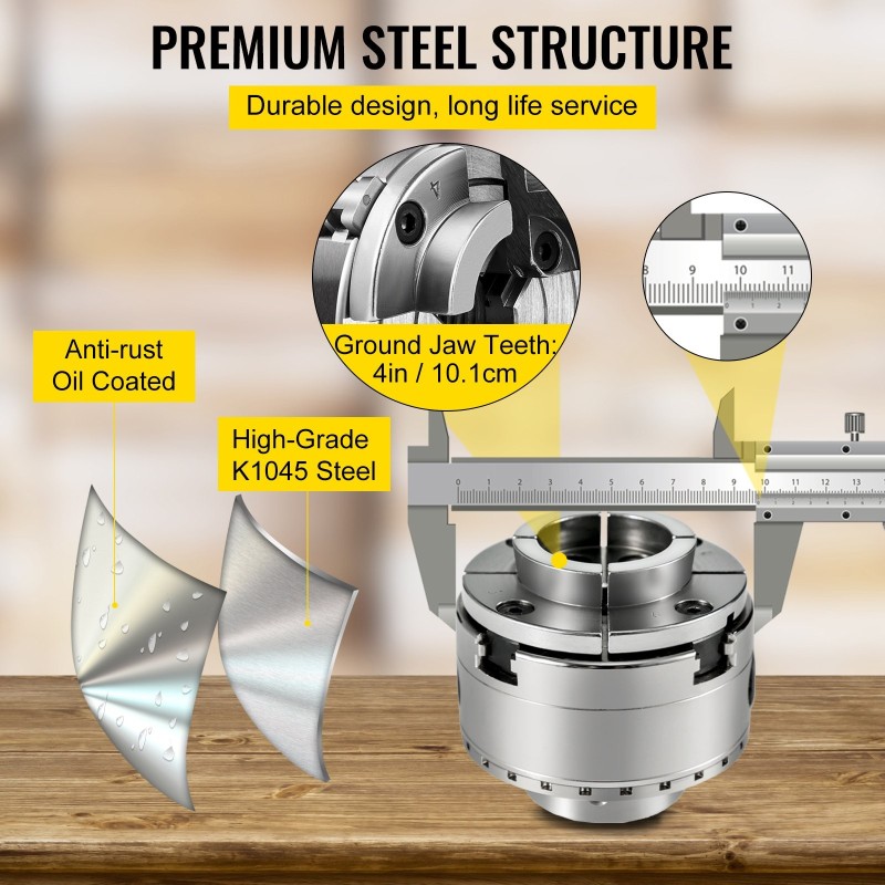 Sorvin istukka teräs 100 mm 4-leukainen itsesäätyvä puuntyöstöön sovitin työkalulaukku