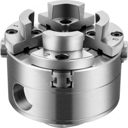 Teräksinen puusorvin istukka halkaisija 69,85 millimetriä nelileukainen itseään keskittävä 1 tuuman kierre