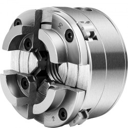 Teräksinen puusorvin istukka halkaisija 69,85 millimetriä nelileukainen itseään keskittävä 1 tuuman kierre