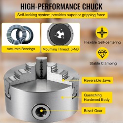 Sorvin istukka 3-leukainen kovetettua terästä 160 mm K11-160 itsesäätyvä