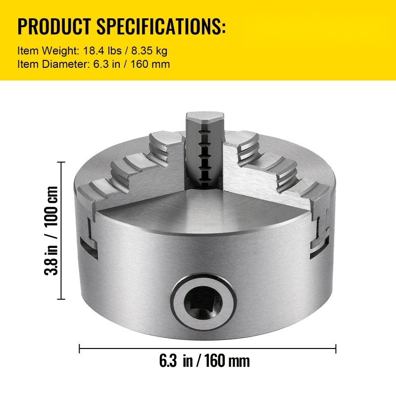 Sorvin istukka 3-leukainen kovetettua terästä 160 mm K11-160 itsesäätyvä