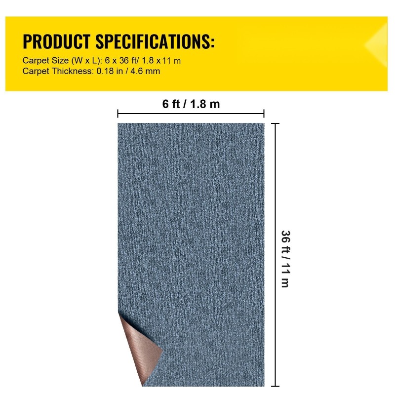 Matto polyesterikuitu kumitausta 11 metriä 1,8 metriä harmaa sisä- ja ulkokäyttöön