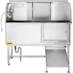 Koiranpesuallas 304-ruostumattomasta teräksestä sopii 150 cm lemmikeille liukuovella hanalla ja suihkulla