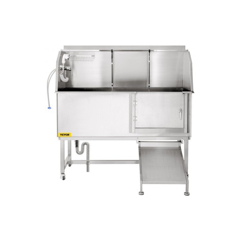 Koiranpesuallas 304-ruostumattomasta teräksestä sopii 150 cm lemmikeille liukuovella hanalla ja suihkulla