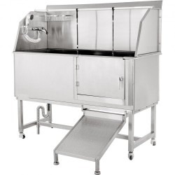 Koiranpesuallas 304-ruostumattomasta teräksestä sopii 150 cm lemmikeille liukuovella hanalla ja suihkulla