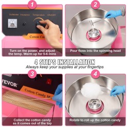 Hattarakone kärryllä ammattikäyttöön 1000-wattinen suuri kulho ruostumaton laatikko vaaleanpunainen