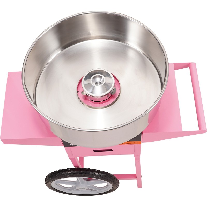 Hattarakone kärryllä ammattikäyttöön 1000-wattinen suuri kulho ruostumaton laatikko vaaleanpunainen