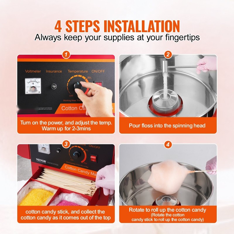 Sähkökäyttöinen hattarakone 1000 wattia ruostumattomalla teräskulholla kärryrakenteella punainen