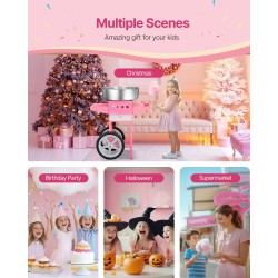 Sähköinen hattarakone kärryllä 1000W 52cm ruostumaton teräskulho integroidulla säilytyslaatikolla vaaleanpunainen