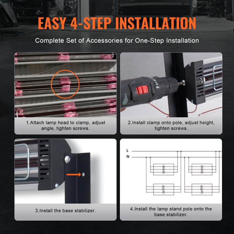 Infrapuna-lakankuivain 3000W kolmen erikseen ohjattavan lampun 120x100 cm kuivatusalue