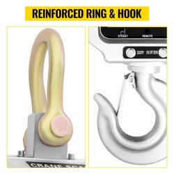 Teollinen alumiinirunkoinen nosturivaaka 5000 kg taustavalaistu näyttö