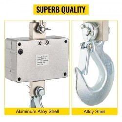 Ripustettava nosturivaaka digitaalinen 1000 kg alumiinirunko LED-näyttö kauko-ohjain