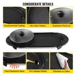 Sähköinen kaksitoiminen pöytägrilli ja keittoastia 2,5 litran erillisellä lämpötilansäädöllä