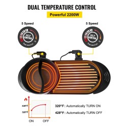 Sähköinen kaksitoiminen pöytägrilli ja keittoastia 2,5 litran erillisellä lämpötilansäädöllä