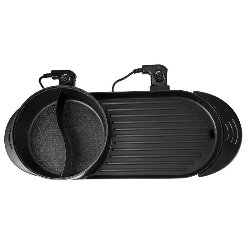 Sähköinen kaksitoiminen pöytägrilli ja keittoastia 2,5 litran erillisellä lämpötilansäädöllä