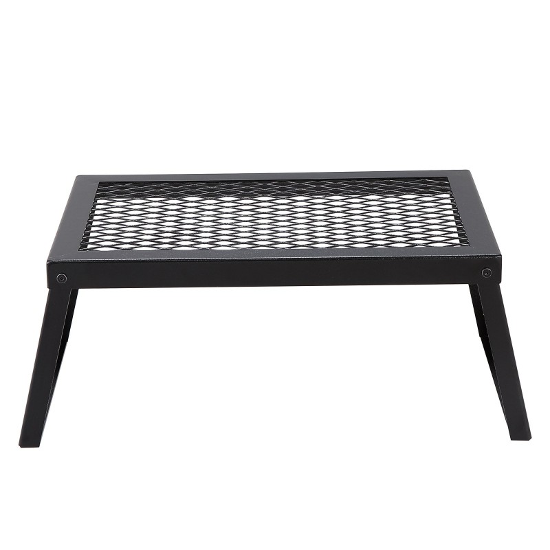 Taitettava nuotiogrilli teräs koko 458x305x205 mm kantavuus 6 kg retkeilyyn