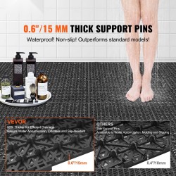 Kuivatuslaatat PVC-muoviset 30 x 30 cm 50 kpl mustat lukitusreunuksilla