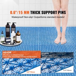 Toisiinsa lukittuvat pehmeät muovilattiamatot 30 x 30 cm 50 kpl sininen märkätiloihin