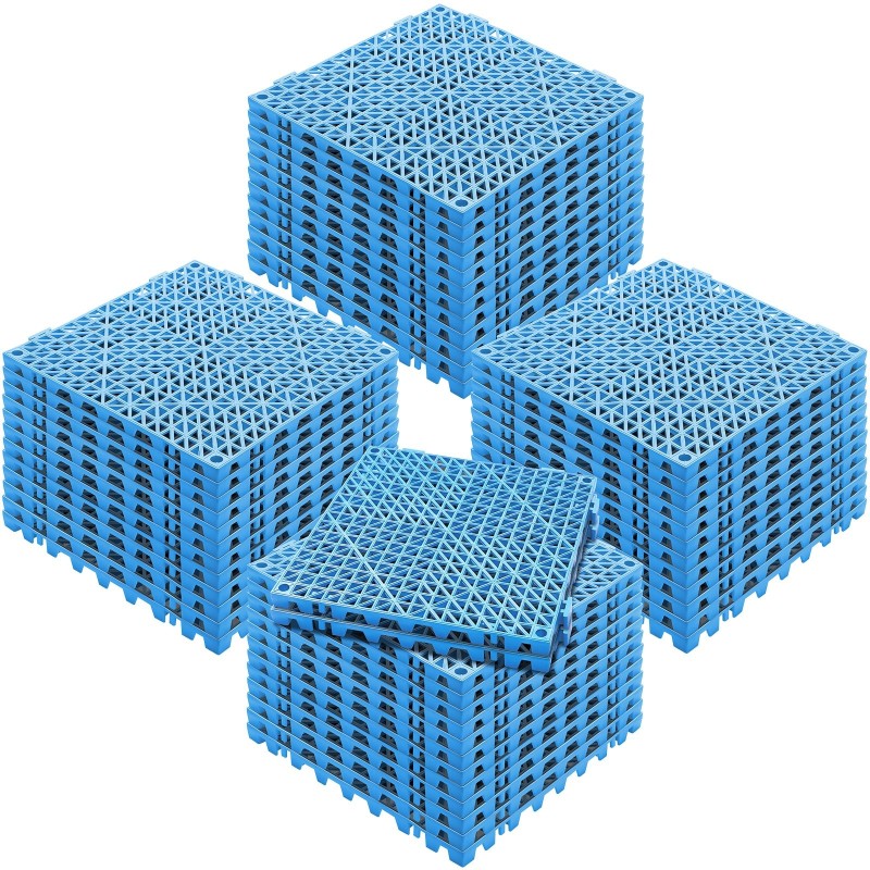 Toisiinsa lukittuvat pehmeät muovilattiamatot 30 x 30 cm 50 kpl sininen märkätiloihin